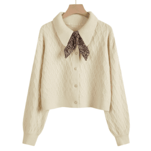 CÁRDIGAN DE MANGA LARGA CON PAÑUELO