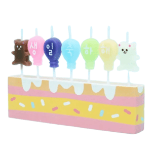 KOREAN HAPPY BIRTHDAY DECORATIVE CANDLE SET (7 PCS)