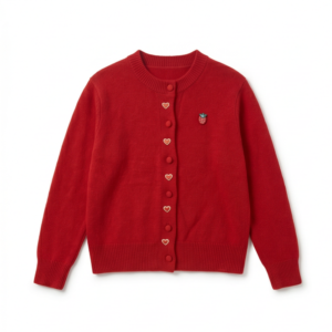 CARDIGAN ROJO CON FRESA