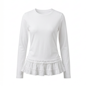 BLUSA MANGA LARGA BLANCA CON VOLANTES