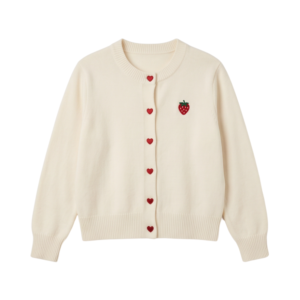 CARDIGAN BLANCO CON FRESA