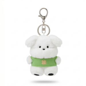 LLAVERO PELUCHE PERRITO BLANCO CON SUÉTER